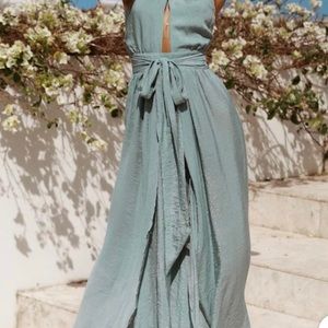 Hello Molly Sea foam green key hole cutout maxi dress- worn once